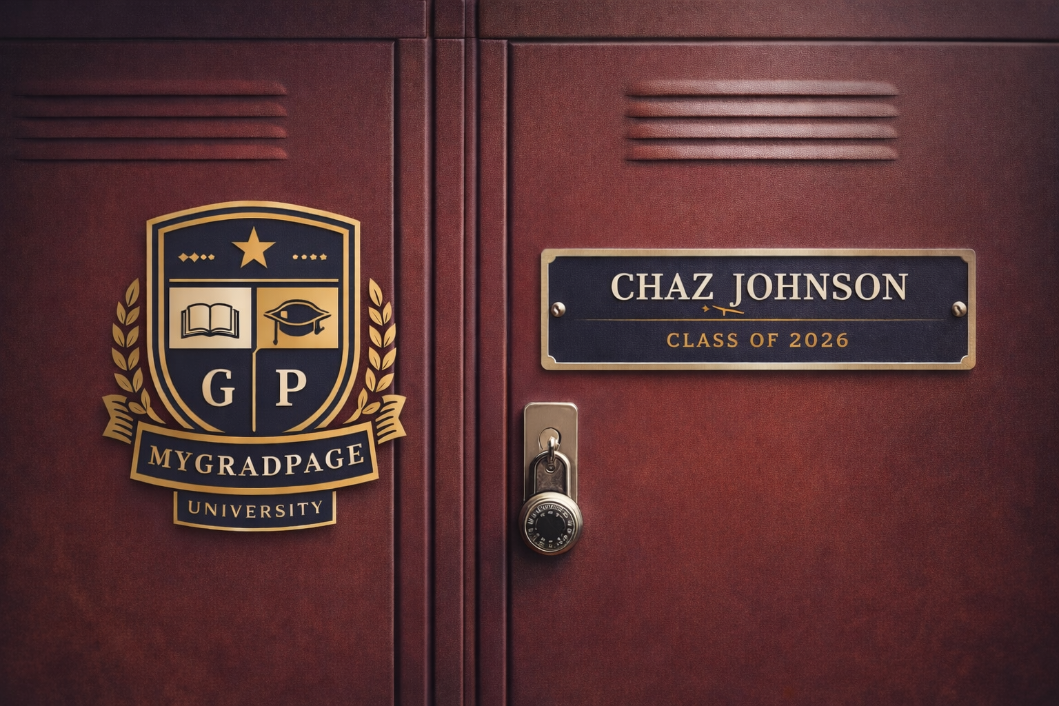 grad page — a locker with your name on it